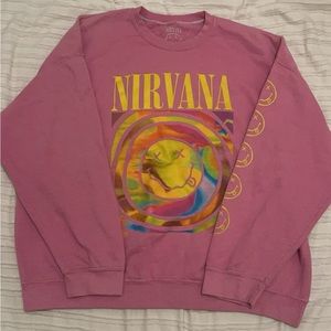 Nirvana Smile Overdyed Crew Neck Sweatshirt